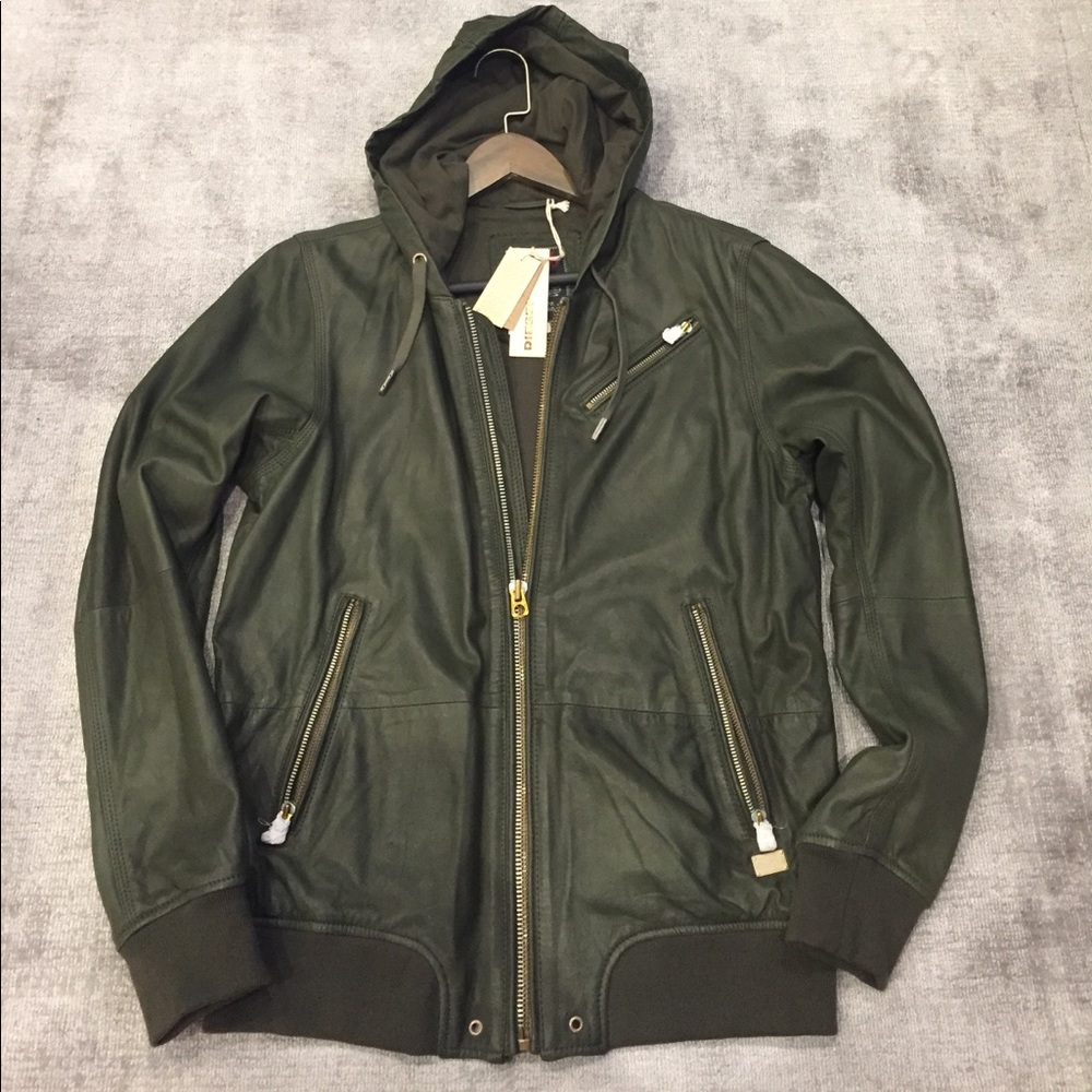 Diesel green leather jacket